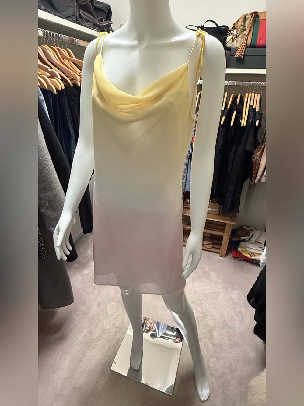 LPA / Revolve Yellow to Pink Ombre Slip Midi Dress